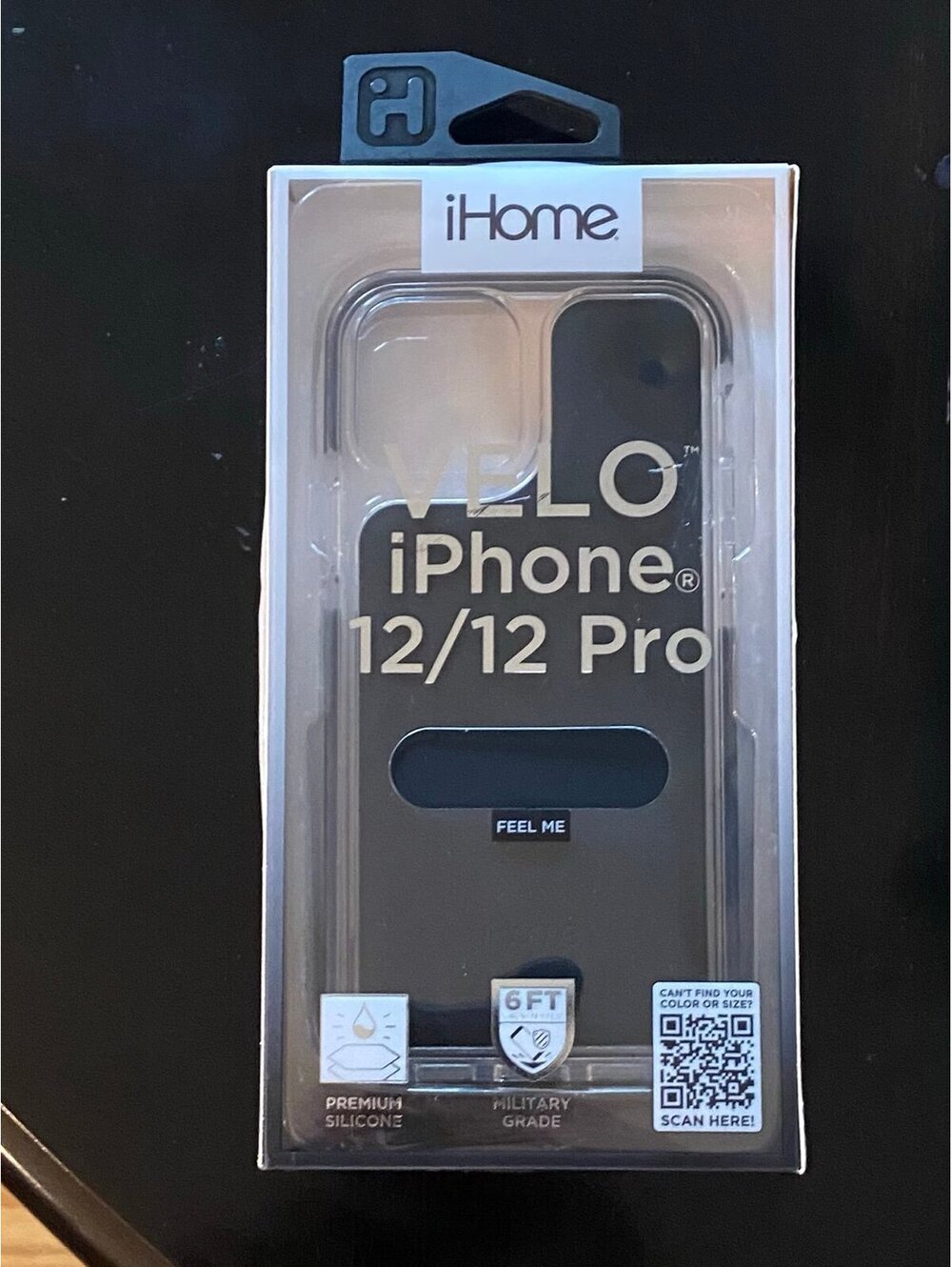 iHome Velo Silicone Impact Case for iPhone 12/12 Pro Black